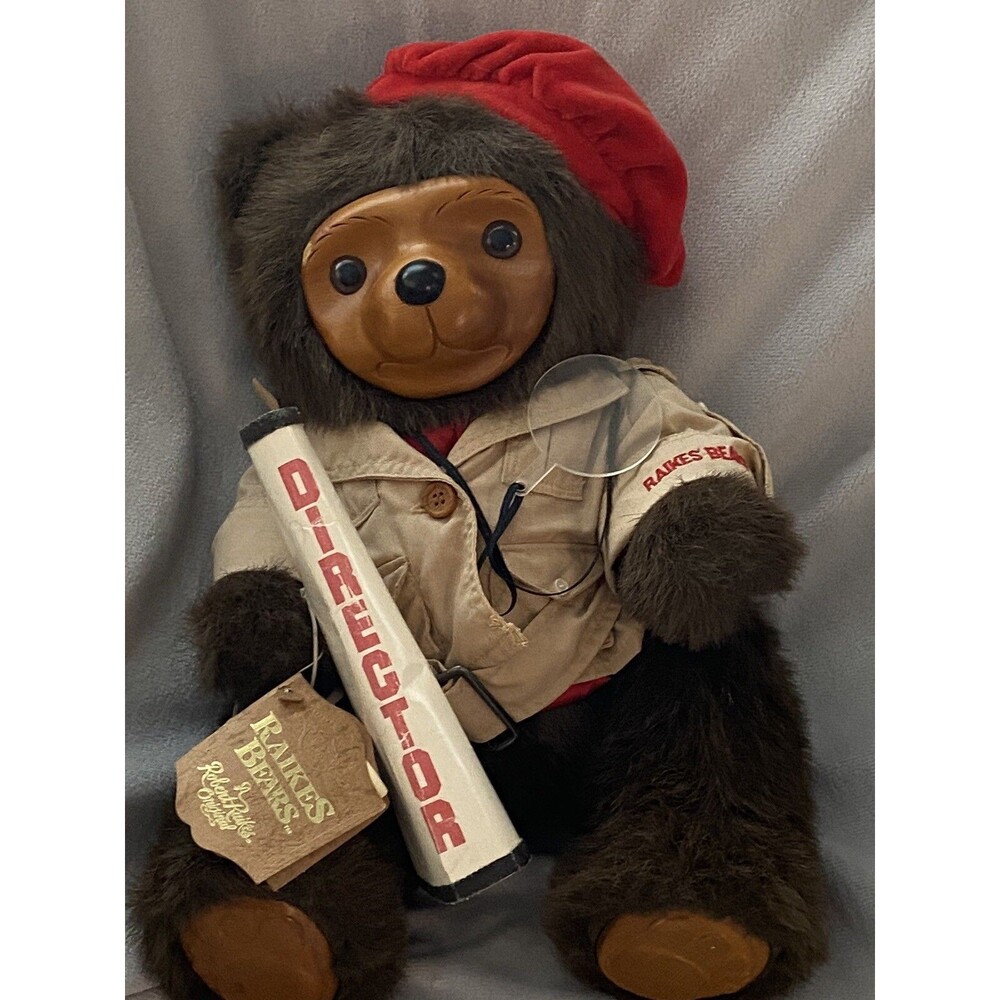 16" RAIKES BEARS Cecil B DeVille - DIRECTOR - Carved Wood Face Lmtd. Edition